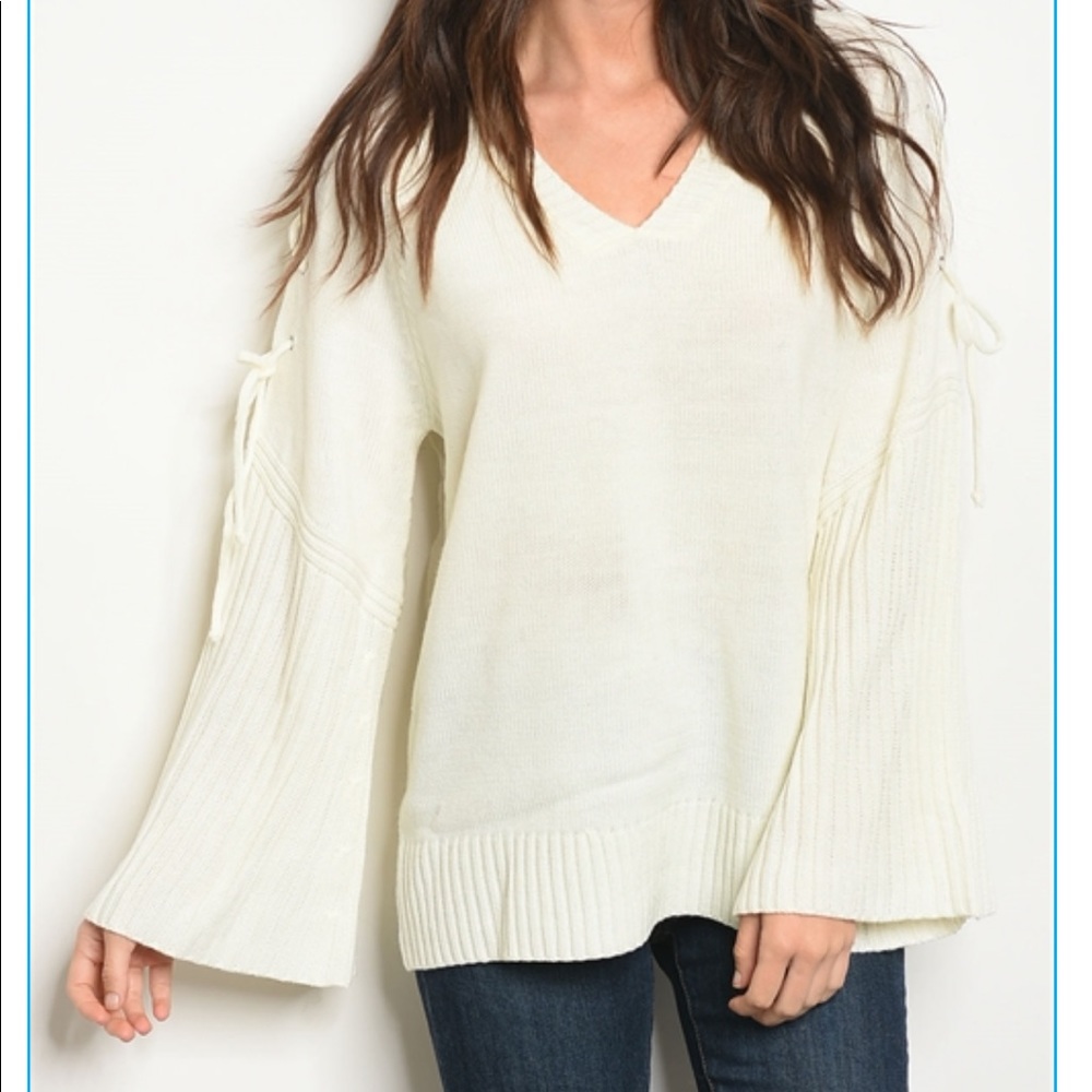 Cream bell sleeve sweater